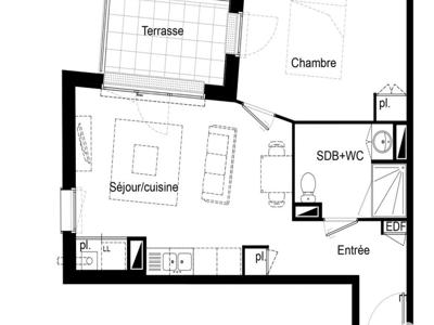 Vente appartement 2 pièces 43 m²