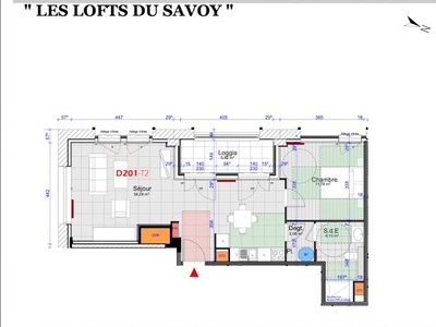 Vente appartement 2 pièces 54.23 m²