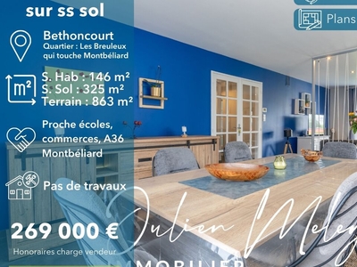 Vente maison 9 pièces 146 m² Bethoncourt (25200)