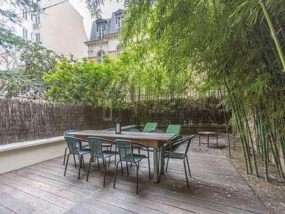 Duplex 1 chambre meublé avec terrasse, jardin et conciergeTrocadéro – Passy (Paris 16°)