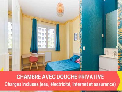Chambre meublée avec douche privative toutes charges incluses dans colocation neuve - Vallier Catane
