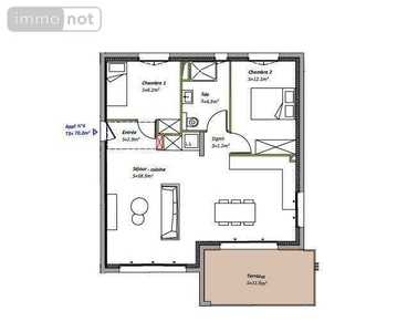 Appartement 3 pièces 71 m²