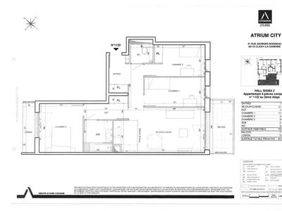 location Appartement F4 DE 73.89m² À CLICHY