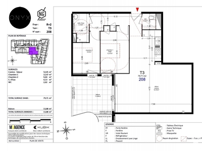 Appartement 3 pièces de 79 m² à Agde (34300)