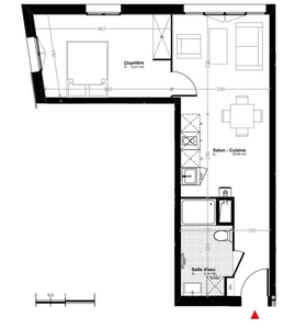 Appartement 2 pièces de 41 m² à Melun (77000)