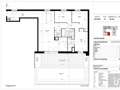 Appartement 4 pièces de 99 m² à Meaux (77100)