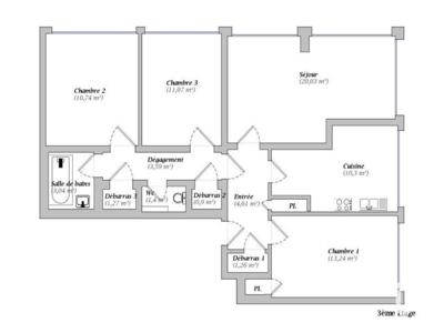 Appartement 4 pièces de 82 m² à Pontoise (95300)