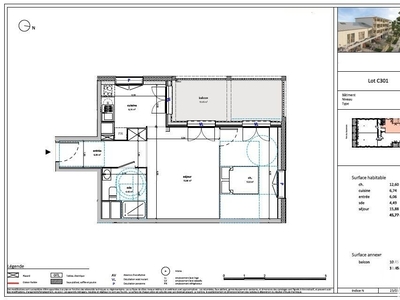 Appartement 2 pièces de 46 m² à Bussy-Saint-Georges (77600)