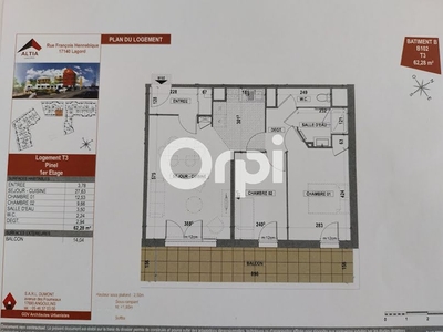 Location appartement 3 pièces 62.28 m²
