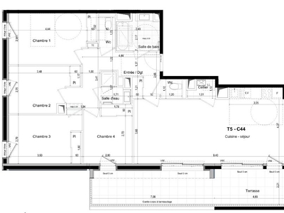 Vente appartement 5 pièces 103 m²
