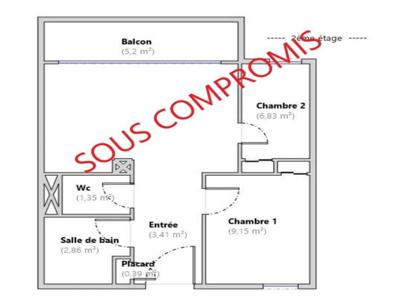 Appartement 3 pièces de 38 m² à Saint-Georges-d'Orques (34680)