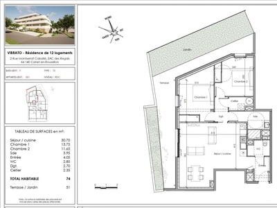 Appartement 3 pièces de 74 m² à Canet-en-Roussillon (66140)