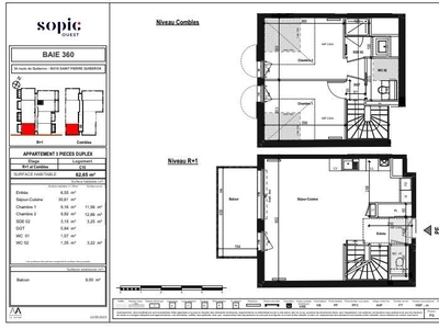 Vente appartement 2 pièces 62 m²