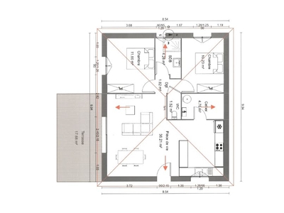 Vente maison neuve 3 pièces 70 m²